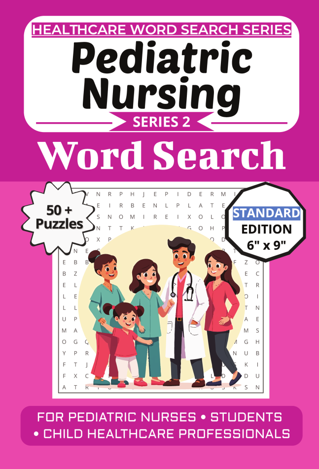Pediatric Nursing Word Search Puzzle Book cover