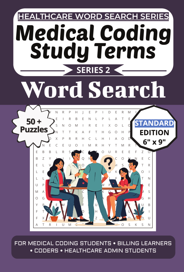 Medical Coding Study Terms Word Search Puzzle Book cover