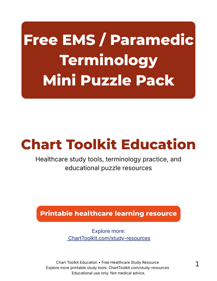 Preview of the EMS / Paramedic Acronym Practice Pack printable resource